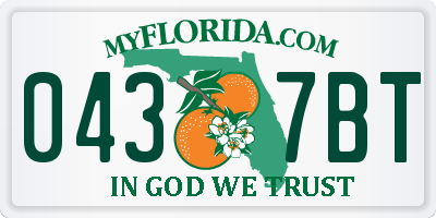 FL license plate 0437BT