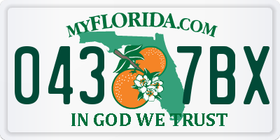 FL license plate 0437BX