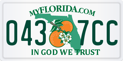 FL license plate 0437CC