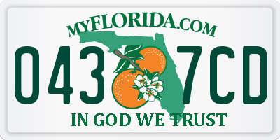 FL license plate 0437CD