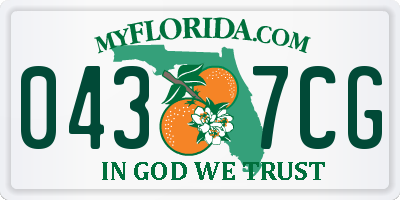 FL license plate 0437CG