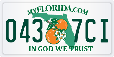 FL license plate 0437CI