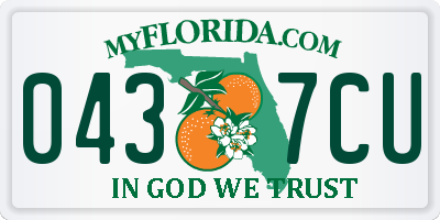 FL license plate 0437CU
