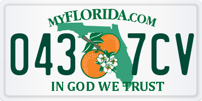 FL license plate 0437CV