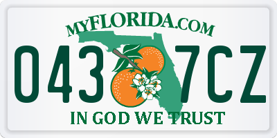FL license plate 0437CZ
