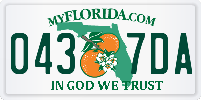 FL license plate 0437DA