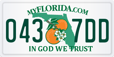 FL license plate 0437DD
