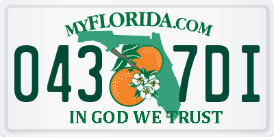 FL license plate 0437DI