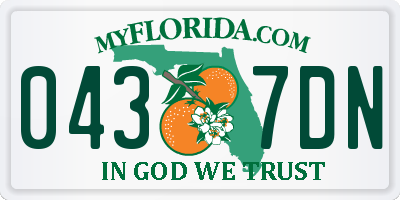 FL license plate 0437DN