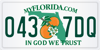 FL license plate 0437DQ