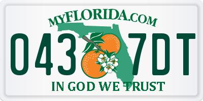 FL license plate 0437DT