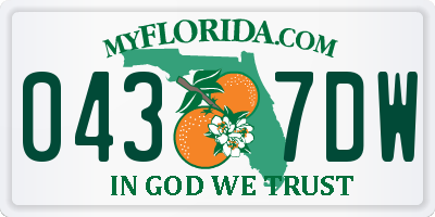 FL license plate 0437DW