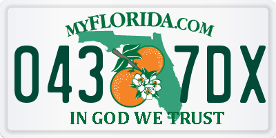 FL license plate 0437DX