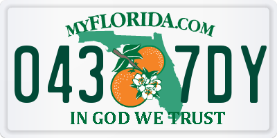 FL license plate 0437DY