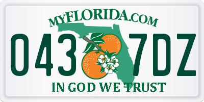 FL license plate 0437DZ