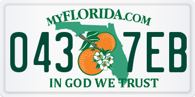 FL license plate 0437EB