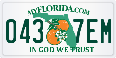FL license plate 0437EM