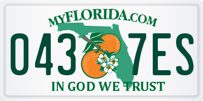 FL license plate 0437ES