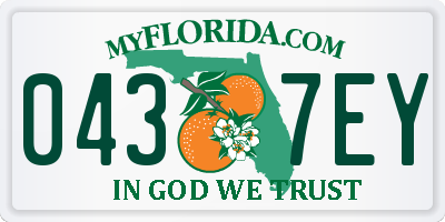 FL license plate 0437EY