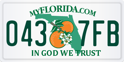 FL license plate 0437FB