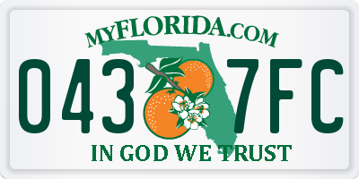 FL license plate 0437FC