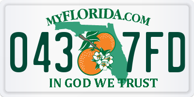 FL license plate 0437FD