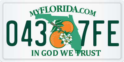 FL license plate 0437FE