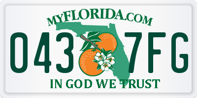 FL license plate 0437FG