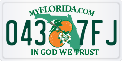 FL license plate 0437FJ