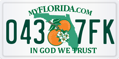 FL license plate 0437FK