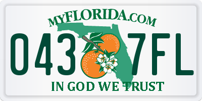 FL license plate 0437FL