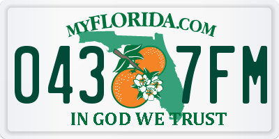 FL license plate 0437FM