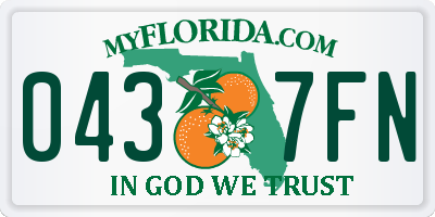 FL license plate 0437FN