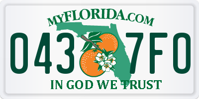 FL license plate 0437FO
