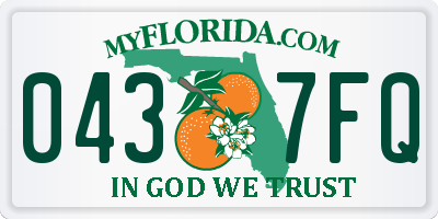 FL license plate 0437FQ
