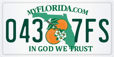 FL license plate 0437FS