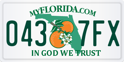 FL license plate 0437FX