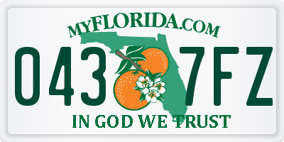 FL license plate 0437FZ