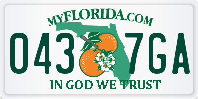 FL license plate 0437GA