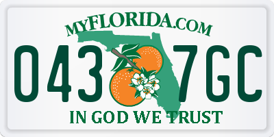 FL license plate 0437GC