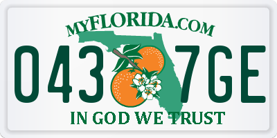 FL license plate 0437GE