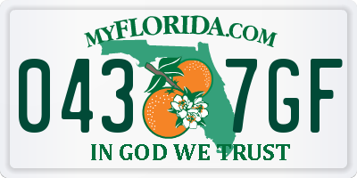 FL license plate 0437GF