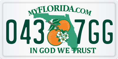 FL license plate 0437GG