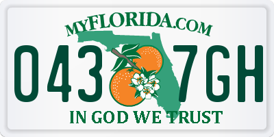 FL license plate 0437GH