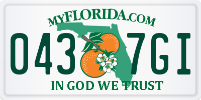 FL license plate 0437GI