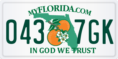 FL license plate 0437GK