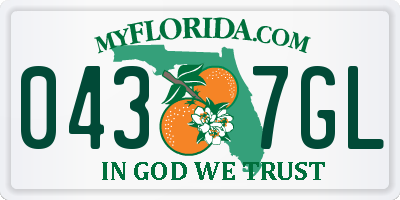 FL license plate 0437GL