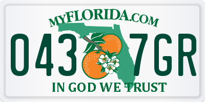 FL license plate 0437GR