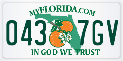FL license plate 0437GV