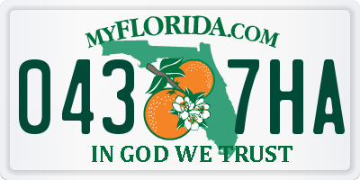 FL license plate 0437HA